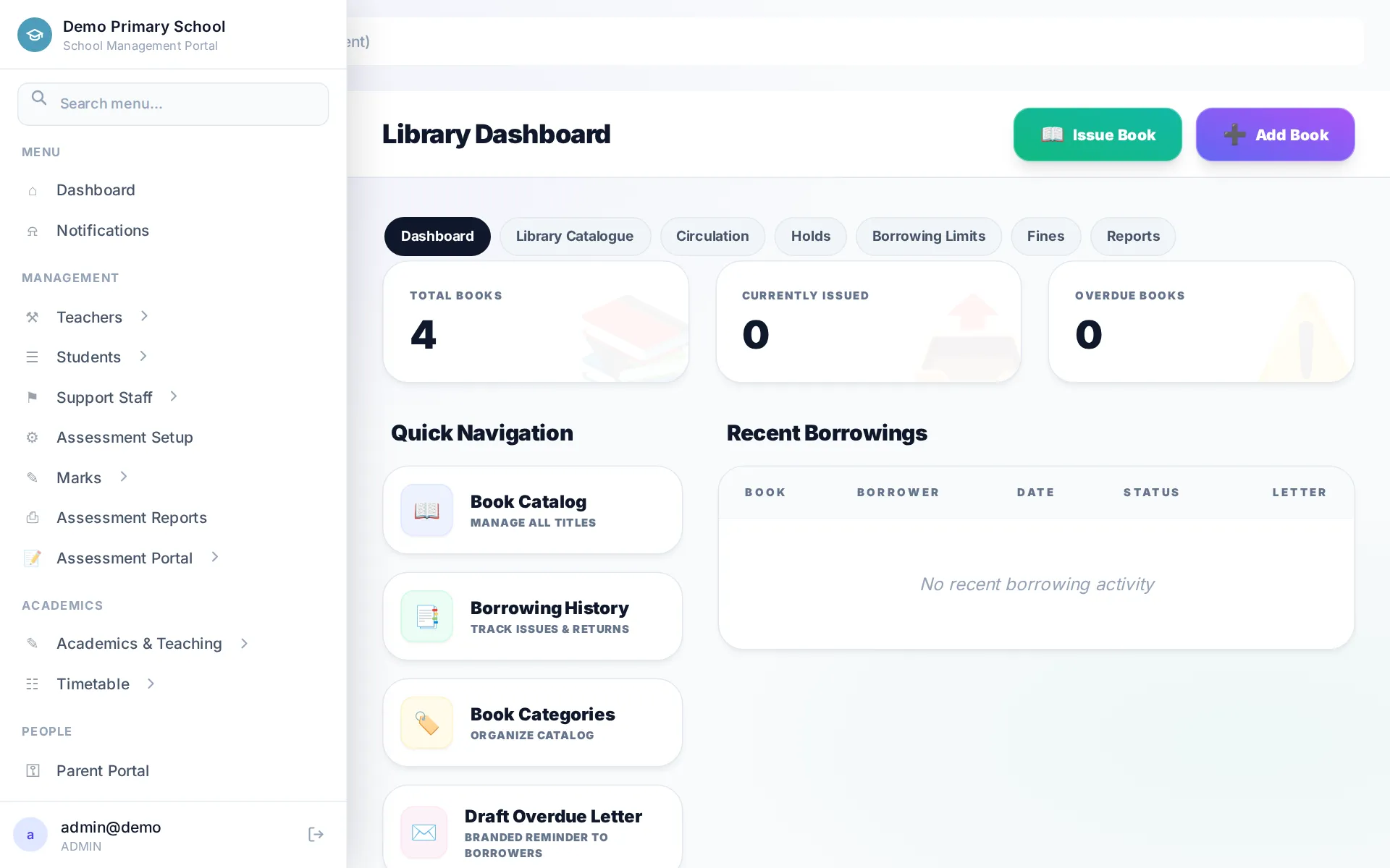 The library dashboard