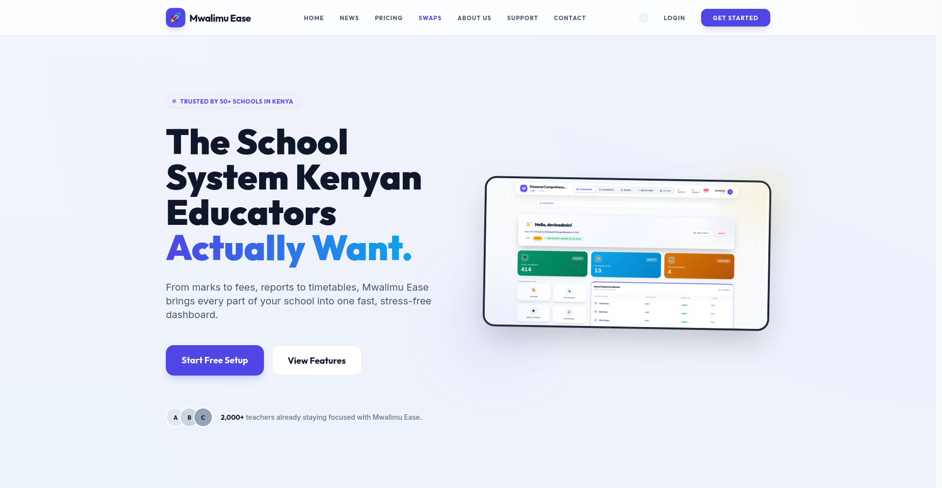 MwalimuEase platform screenshot